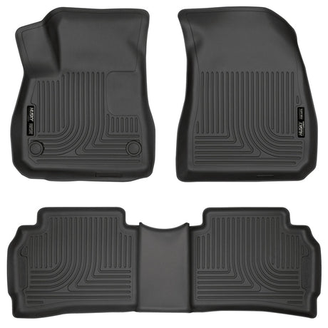 Husky Liners 2016 Chevy Malibu Weatherbeater Black Front & 2nd Seat Floor Liners (Footwell Coverage) Husky Liners Floor Mats - Rubber  AXOPROS
