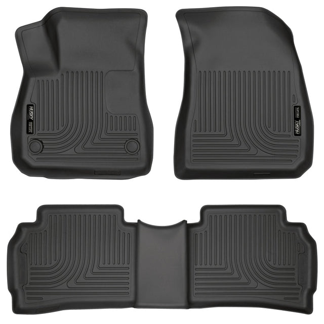 Husky Liners 2016 Chevy Malibu Weatherbeater Black Front & 2nd Seat Floor Liners (Footwell Coverage) Husky Liners Floor Mats - Rubber  AXOPROS