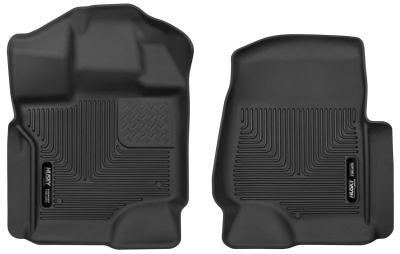 Husky Liners 2017 Ford Super Duty (Crew Cab / Super Cab) WeatherBeater Black Front Floor Liners Husky Liners Floor Mats - Rubber  AXOPROS