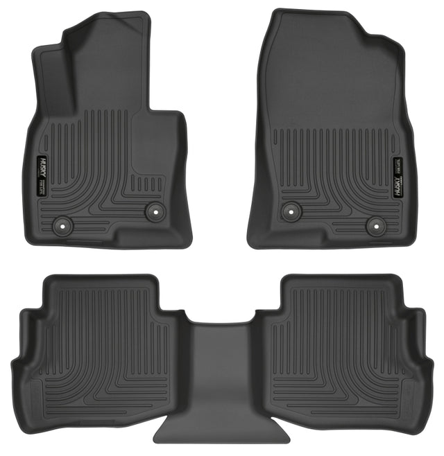 Husky Liners 2017 Mazda CX-9 WeatherBeater Floor Liner (Front and Second Rows) - Black Husky Liners Floor Mats - Rubber  AXOPROS