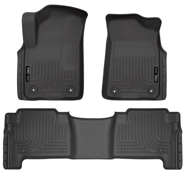 Husky Liners 2019+ Infiniti QX80/2019+ Nissan Armada Weatherbeater Black Fnt & 2nd Seat Floor Liners Husky Liners Floor Mats - Rubber  AXOPROS