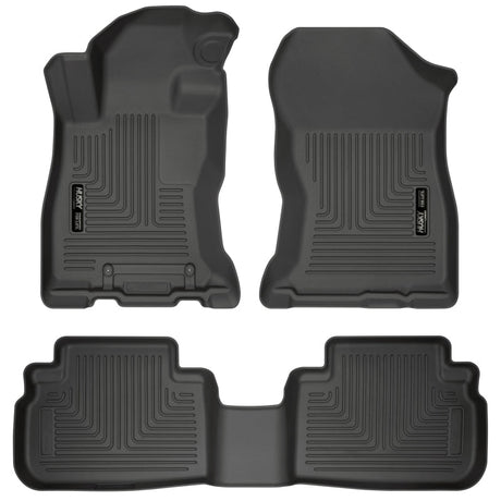 Husky Liners 2019 Subaru Forester Weatherbeater Black Front & 2nd Seat Floor Liners Husky Liners Floor Mats - Rubber  AXOPROS