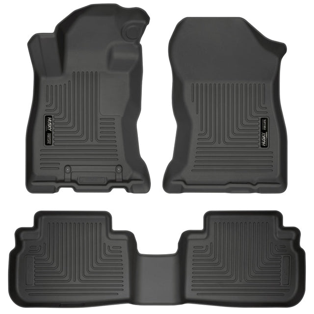 Husky Liners 2019 Subaru Forester Weatherbeater Black Front & 2nd Seat Floor Liners Husky Liners Floor Mats - Rubber  AXOPROS