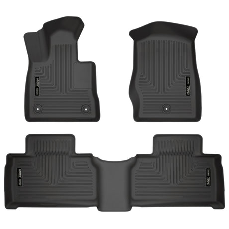 Husky Liners 2020 Ford Explorer Weatherbeater Black Front & 2nd Seat Floor Liners Husky Liners Floor Mats - Rubber  AXOPROS
