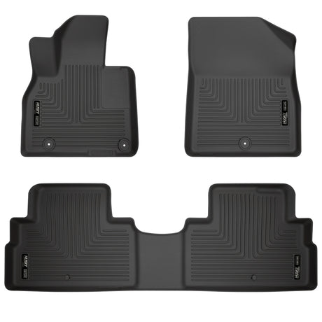 Husky Liners 2020 Kia Telluride Weatherbeater Black Front & 2nd Seat Floor Liners Husky Liners Floor Mats - Rubber  AXOPROS