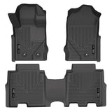 Husky Liners 2021 Ford Bronco 4 Door Weatherbeater Front & 2nd Seat Floor Liners - Black Husky Liners Floor Mats - Rubber  AXOPROS