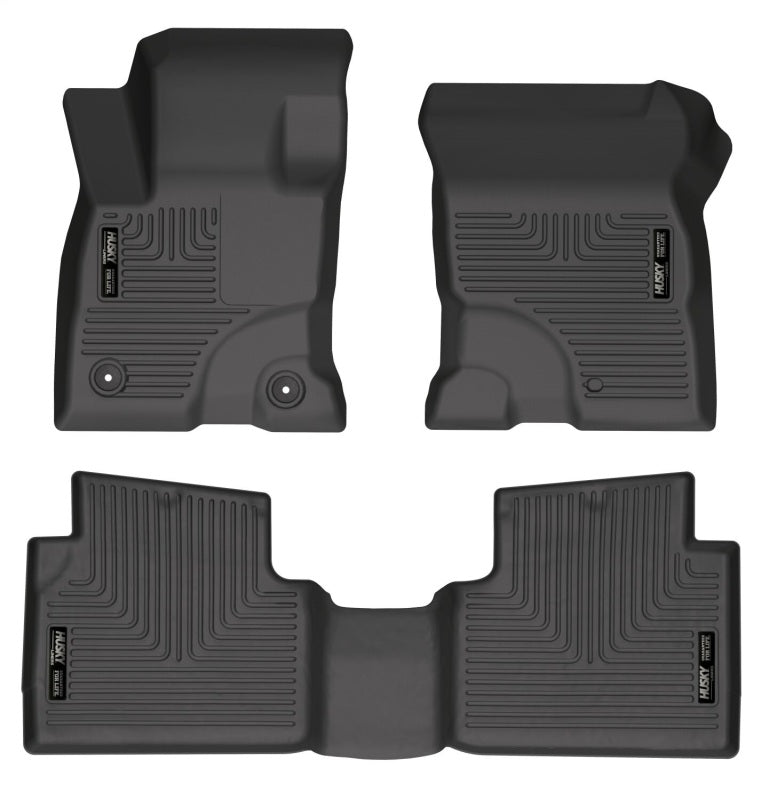 Husky Liners 2022 Ford Maverick(No Fit Hybrid) Weatherbeater Front & 2nd Seat Floor Liners - Black Husky Liners Floor Mats - Rubber  AXOPROS