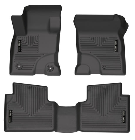 Husky Liners 2022 Ford Maverick(No Fit Hybrid) Weatherbeater Front & 2nd Seat Floor Liners - Black Husky Liners Floor Mats - Rubber  AXOPROS