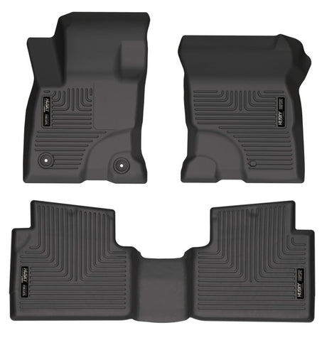 Husky Liners 2022 Ford Maverick(No Fit Hybrid) Weatherbeater Front & 2nd Seat Floor Liners - Black Husky Liners Floor Mats - Rubber  AXOPROS