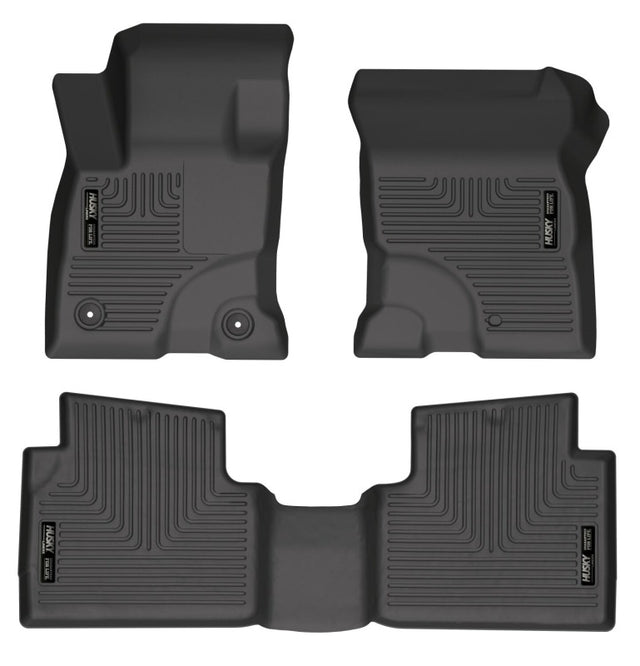 Husky Liners 2022 Ford Maverick(No Fit Hybrid) Weatherbeater Front & 2nd Seat Floor Liners - Black Husky Liners Floor Mats - Rubber  AXOPROS