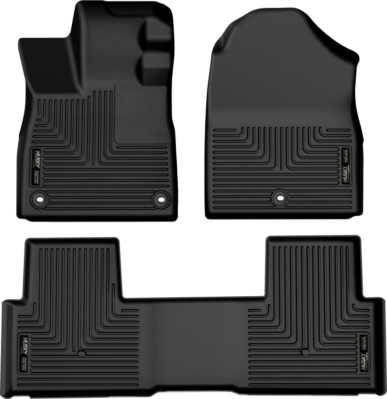 Husky Liners 2023 Honda Pilot Weatherbeater Black Front & 2nd Seat Floor Liners Husky Liners Floor Mats - Rubber  AXOPROS