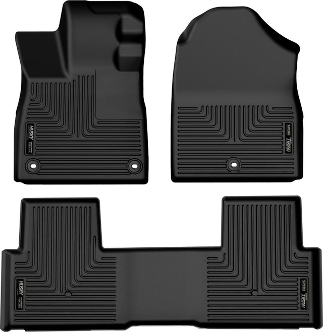Husky Liners 2023 Honda Pilot Weatherbeater Black Front & 2nd Seat Floor Liners Husky Liners Floor Mats - Rubber  AXOPROS
