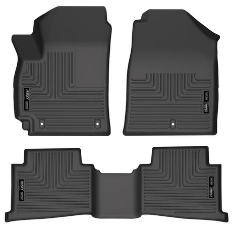 Husky Liners 21-22 Kia Seltos WeatherBeater Front & 2nd Seat Floor Liners - Black Husky Liners Floor Mats - Rubber  AXOPROS