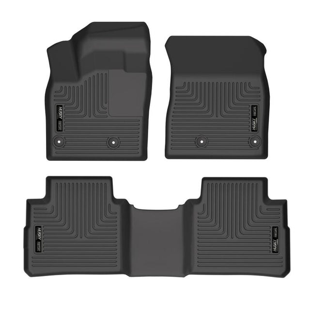 Husky Liners 21-22 Nissan Rogue WeatherBeater Front & 2nd Seat Floor Liners - Black Husky Liners Floor Mats - Rubber  AXOPROS