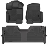 Husky Liners 21-23 Ford F-150 CC SC X-Act Contour Front & Second Row Seat Floor Liners - Black Husky Liners Floor Mats - Rubber  AXOPROS