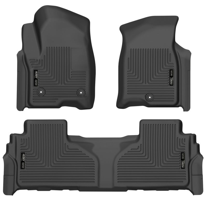 Husky Liners 21-23 Suburban/Tahoe/Yukon/Yukon XL Weatherbeater Front & 2nd Seat Floor Liners - Black Husky Liners Floor Mats - Rubber  AXOPROS