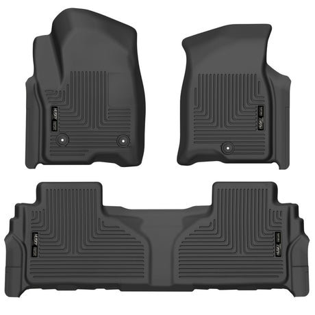 Husky Liners 21-23 Suburban/Tahoe/Yukon/Yukon XL Weatherbeater Front & 2nd Seat Floor Liners - Black Husky Liners Floor Mats - Rubber  AXOPROS