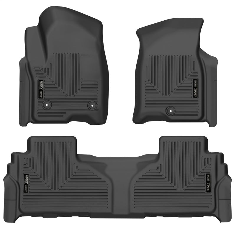 Husky Liners 21-23 Suburban/Tahoe/Yukon/Yukon XL Weatherbeater Front & 2nd Seat Floor Liners - Black Husky Liners Floor Mats - Rubber  AXOPROS