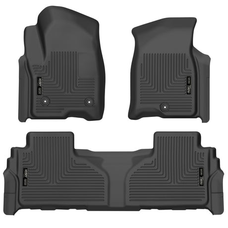 Husky Liners 21-23 Suburban/Tahoe/Yukon/Yukon XL Weatherbeater Front & 2nd Seat Floor Liners - Black Husky Liners Floor Mats - Rubber  AXOPROS