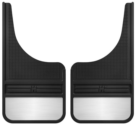 Husky Liners Universal 12in Wide Black Rubber Front Mud Flaps w/ Weight Husky Liners Mud Flaps  AXOPROS