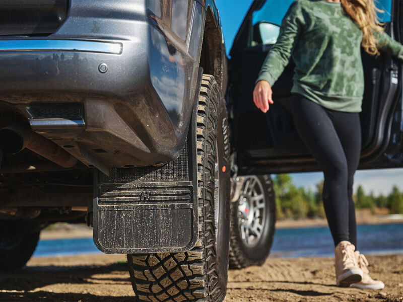 Husky Liners Universal 12in Wide Black Rubber Front Mud Flaps w/ Weight Husky Liners Mud Flaps  AXOPROS