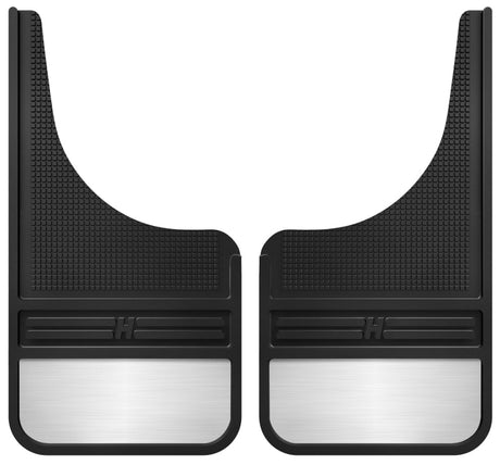 Husky Liners Universal 12in Wide Black Rubber Front Mud Flaps w/ Weight Husky Liners Mud Flaps  AXOPROS