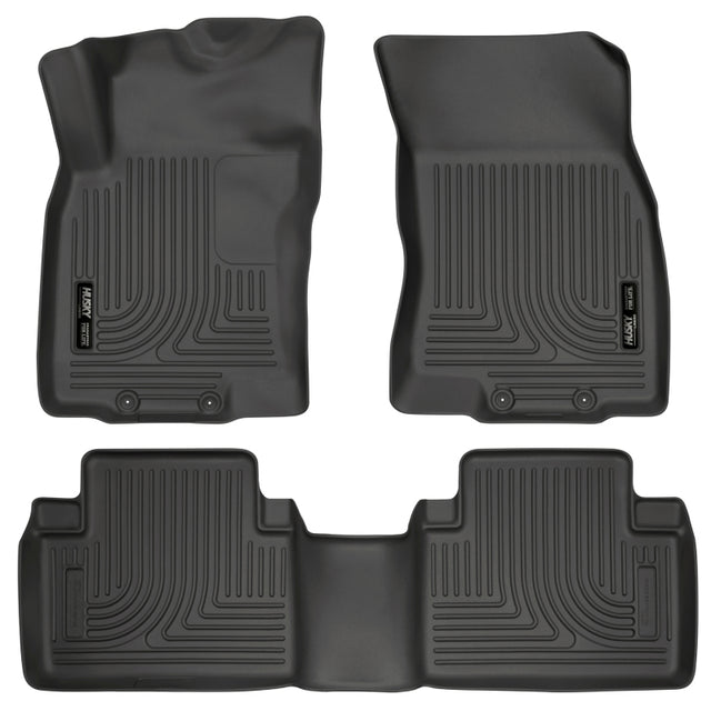 Husky Liners WeatherBeater 14 Nissan Rogue Front & Second Row Black Floor Liners Husky Liners Floor Mats - Rubber  AXOPROS