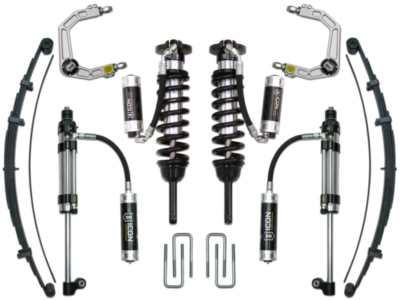 ICON 05-15 Toyota Tacoma 0-3.5in/16-17 Toyota Tacoma 0-2.75in Stg 10 Suspension System w/Billet Uca ICON Shocks and Struts  AXOPROS