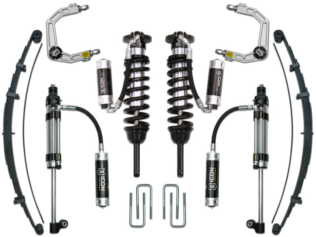 ICON 05-15 Toyota Tacoma 0-3.5in/16-17 Toyota Tacoma 0-2.75in Stg 10 Suspension System w/Billet Uca ICON Shocks and Struts  AXOPROS
