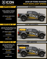 ICON 2019+ Ford Ranger Multi Rate Leaf Pack w/Add In Leaf ICON Leaf Springs & Accessories  AXOPROS