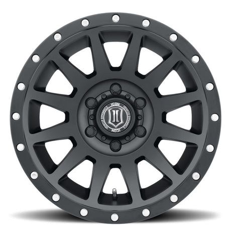 ICON Compression 17x8.5 5x5 -6mm Offset 4.5in BS 71.5mm Bore Satin Black Wheel ICON Wheels - Cast  AXOPROS