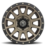 ICON Compression 17x8.5 6x5.5 0mm Offset 4.75in BS 106.1mm Bore Bronze Wheel ICON Wheels - Cast  AXOPROS