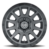 ICON Compression 18x9 6x5.5 0mm Offset 5in BS 106.1mm Bore Double Black Wheel ICON Wheels - Cast  AXOPROS