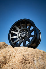 ICON Compression 18x9 6x5.5 0mm Offset 5in BS 106.1mm Bore Double Black Wheel ICON Wheels - Cast  AXOPROS