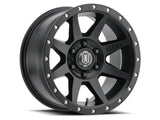 ICON Rebound 17x8.5 5x5 -6mm Offset 4.5in BS 71.5mm Bore Satin Black Wheel ICON Wheels - Cast  AXOPROS