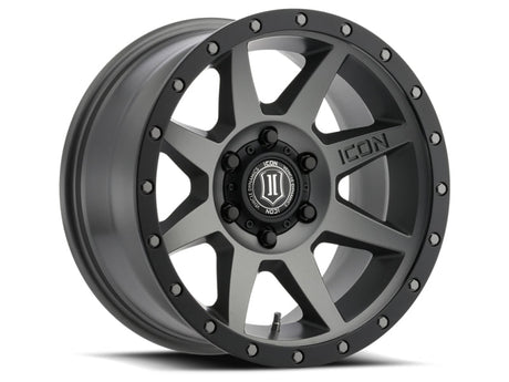 ICON Rebound 17x8.5 5x5 -6mm Offset 4.5in BS 71.5mm Bore Titanium Wheel ICON Wheels - Cast  AXOPROS