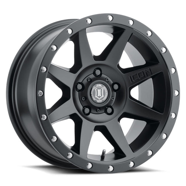 ICON Rebound 17x8.5 5x5.5 0mm Offset 4.75in BS Satin Black Wheel ICON Wheels - Cast  AXOPROS
