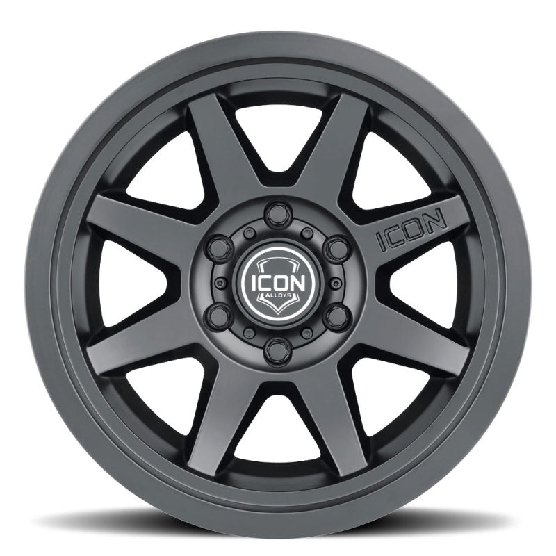 ICON Rebound 17x8.5 6x5.5 0mm Offset 4.75in BS 106.1mm Bore Satin Black Wheel ICON Wheels - Cast  AXOPROS