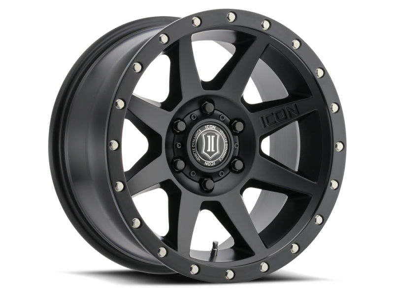 ICON Rebound 17x8.5 6x5.5 0mm Offset 4.75in BS 106.1mm Bore Satin Black Wheel ICON Wheels - Cast  AXOPROS