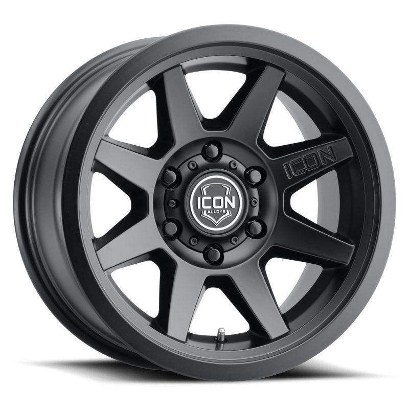 ICON Rebound 17x8.5 6x5.5 0mm Offset 4.75in BS 106.1mm Bore Satin Black Wheel ICON Wheels - Cast  AXOPROS
