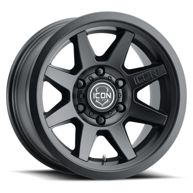 ICON Rebound 17x8.5 6x5.5 0mm Offset 4.75in BS 106.1mm Bore Satin Black Wheel ICON Wheels - Cast  AXOPROS