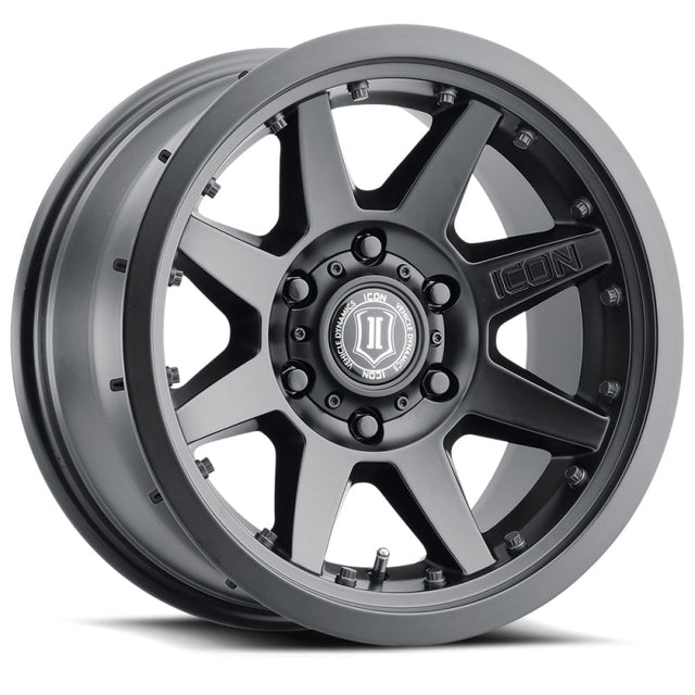 ICON Rebound Pro 17x8.5 5x5 -6mm Offset 4.5in BS 71.5mm Bore Satin Black Wheel ICON Wheels - Cast  AXOPROS