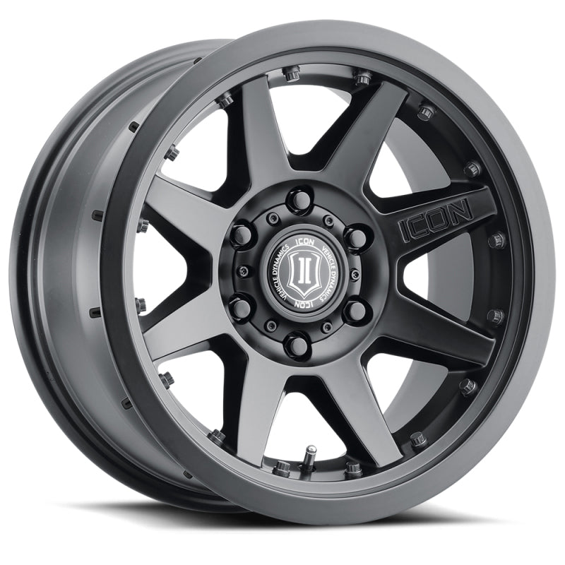 ICON Rebound Pro 17x8.5 6x5.5 0mm Offset 4.75in BS 106.1mm Bore Satin Black Wheel ICON Wheels - Cast  AXOPROS