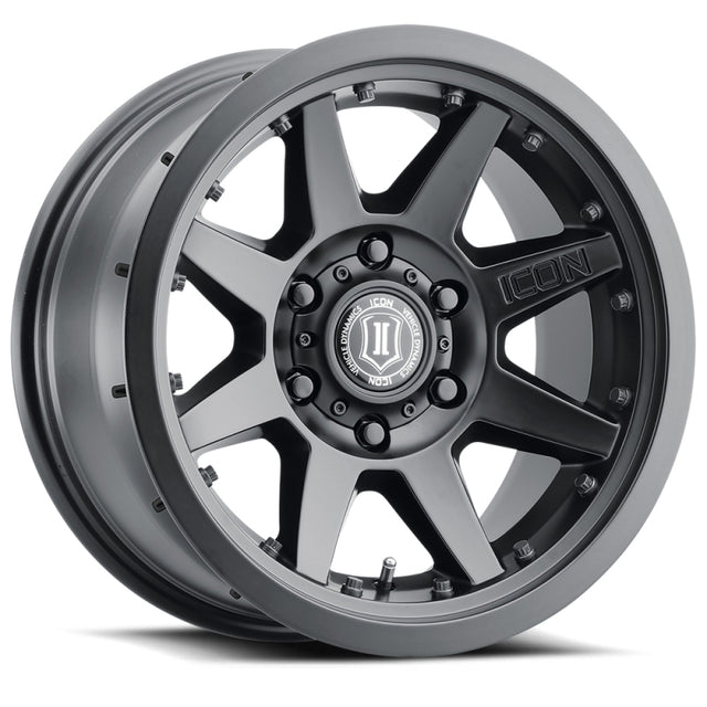 ICON Rebound Pro 17x8.5 6x5.5 25mm Offset 5.75in BS 95.1mm Bore Satin Black Wheel ICON Wheels - Cast  AXOPROS
