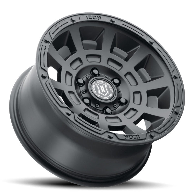 ICON Thrust 17x8.5 6x5.5 0mm Offset 4.75in BS Satin Black Wheel ICON Wheels - Cast  AXOPROS
