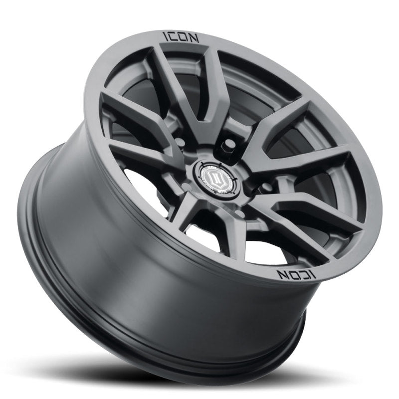 ICON Vector 5 17x8.5 5x150 25mm Offset 5.75in BS 110.1mm Bore Satin Black Wheel ICON Wheels - Cast  AXOPROS