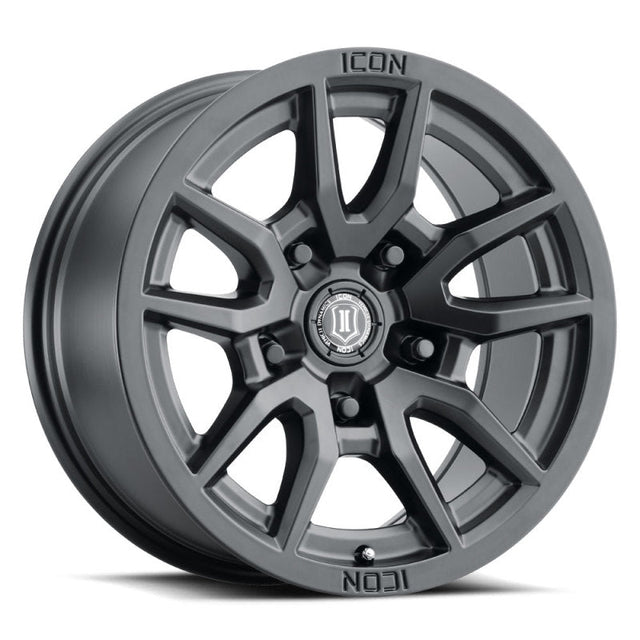 ICON Vector 5 17x8.5 5x150 25mm Offset 5.75in BS 110.1mm Bore Satin Black Wheel ICON Wheels - Cast  AXOPROS