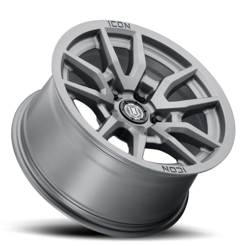 ICON Vector 5 17x8.5 5x150 25mm Offset 5.75in BS 110.1mm Bore Titanium Wheel ICON Wheels - Cast  AXOPROS