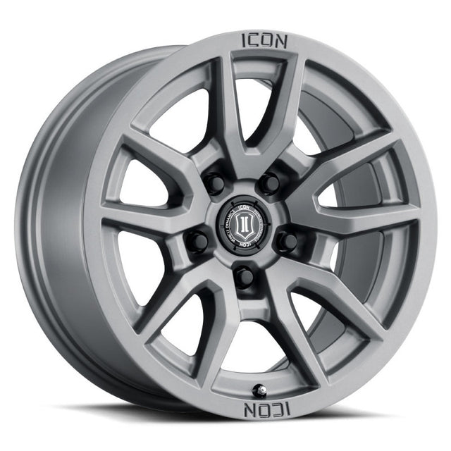 ICON Vector 5 17x8.5 5x150 25mm Offset 5.75in BS 110.1mm Bore Titanium Wheel ICON Wheels - Cast  AXOPROS