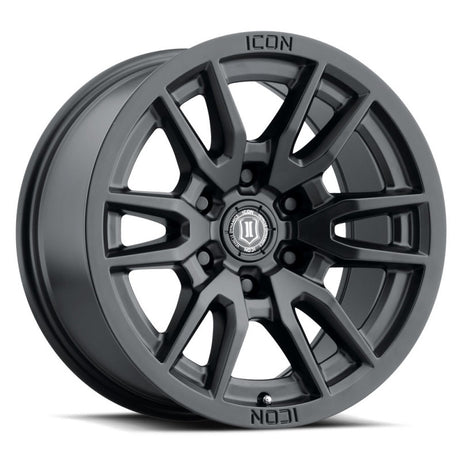 ICON Vector 6 17x8.5 6x135 6mm Offset 5in BS 87.1mm Bore Satin Black Wheel ICON Wheels - Cast  AXOPROS